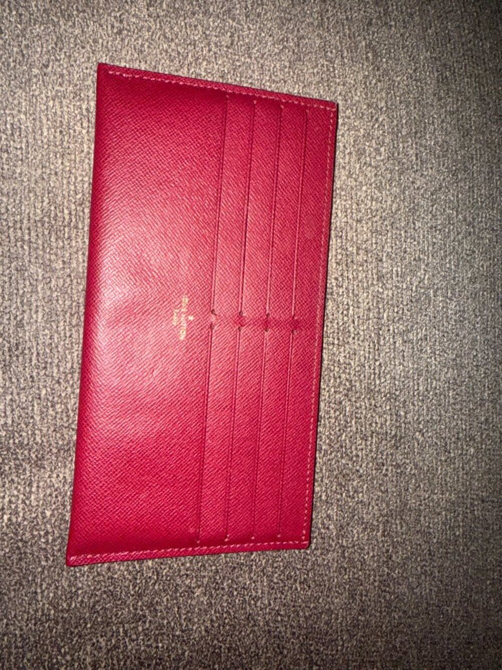 Louis Vuitton Felicie Pochette Damier Ebene Wallet Insert Red